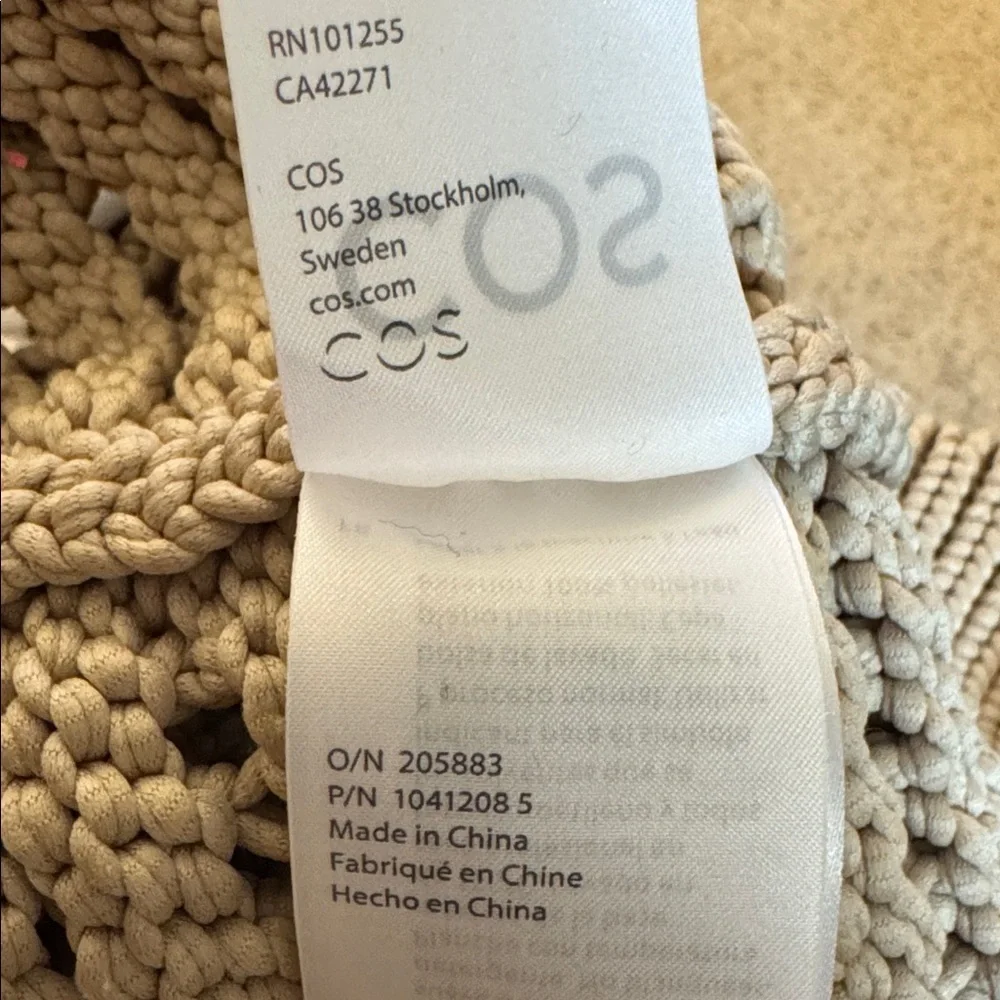 COS Beige Minimalist Knit Women’s Sweater Vest size Large